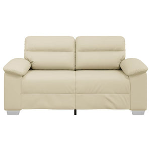 2-Sitzer Sofa Creme Kunstleder 160 cm