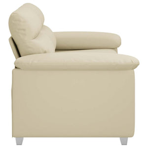 2-Sitzer Sofa Creme Kunstleder 160 cm