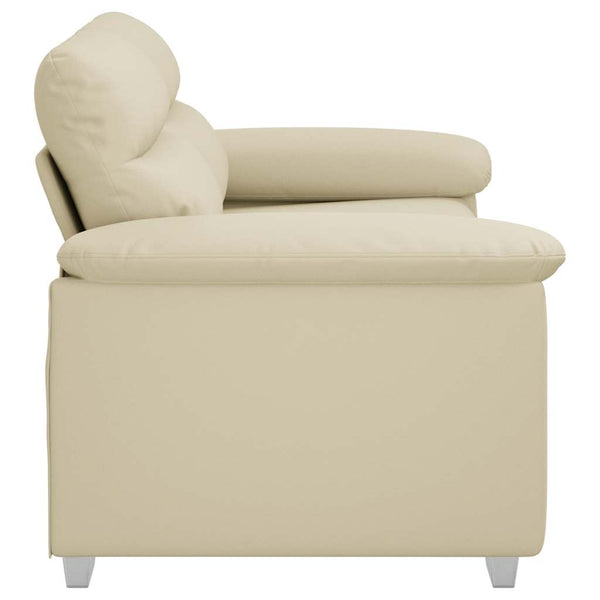 2-Sitzer Sofa Creme Kunstleder 160 cm