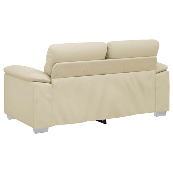 2-Sitzer Sofa Creme Kunstleder 160 cm