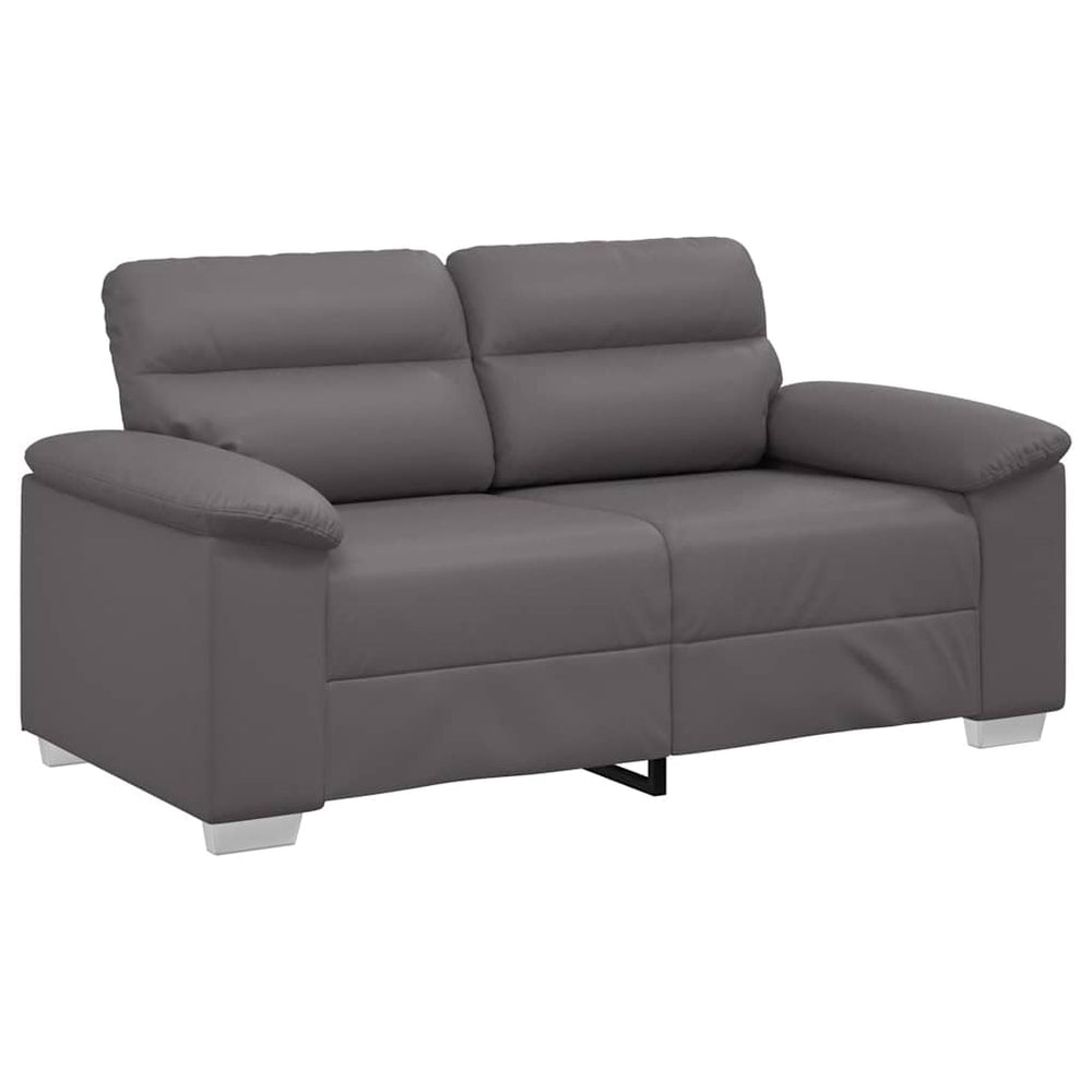 Graues 2-Sitzer Sofa Kunstleder 160cm