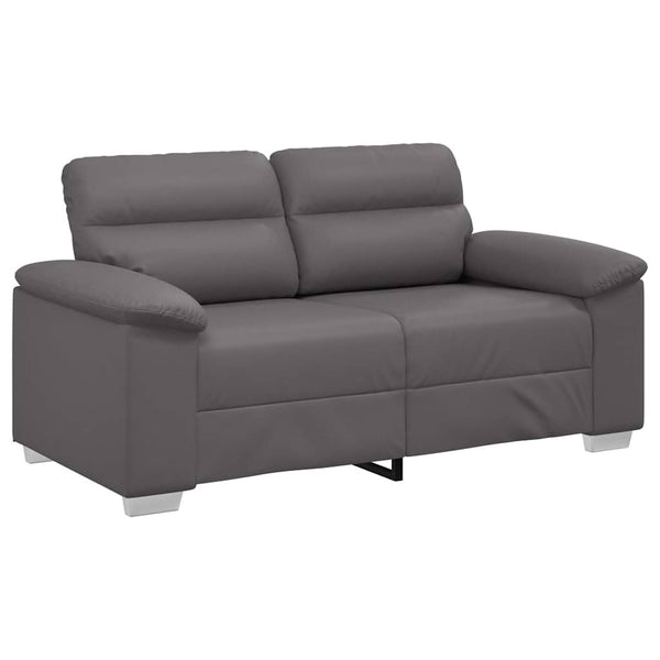 Graues 2-Sitzer Sofa Kunstleder 160cm