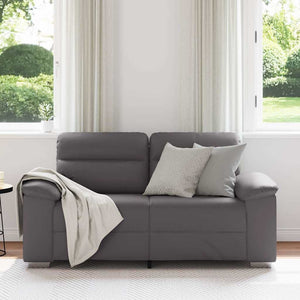 Graues 2-Sitzer Sofa Kunstleder 160cm