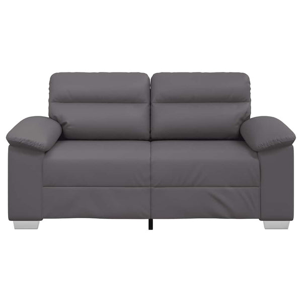 Graues 2-Sitzer Sofa Kunstleder 160cm
