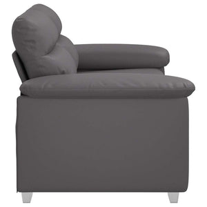 Graues 2-Sitzer Sofa Kunstleder 160cm