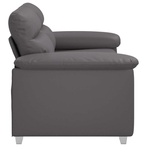 Graues 2-Sitzer Sofa Kunstleder 160cm