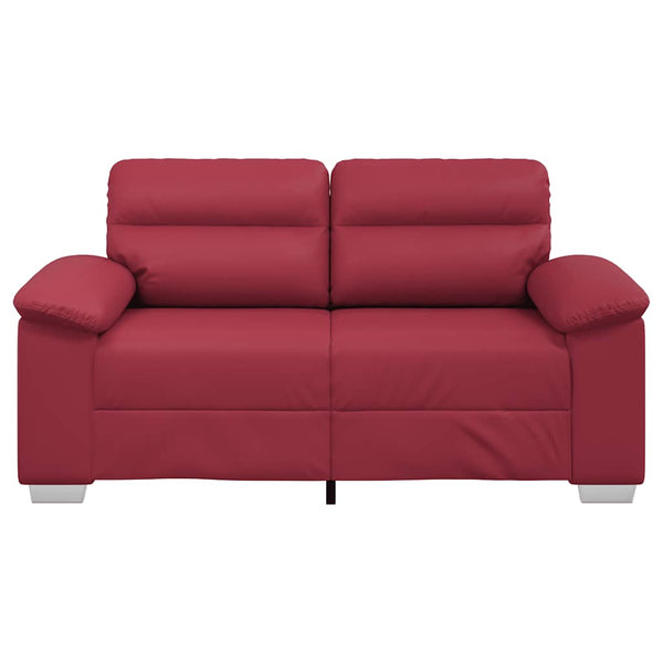 Weinrotes 2-Sitzer Sofa aus Kunstleder