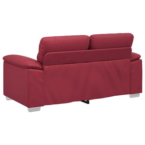 Weinrotes 2-Sitzer Sofa aus Kunstleder