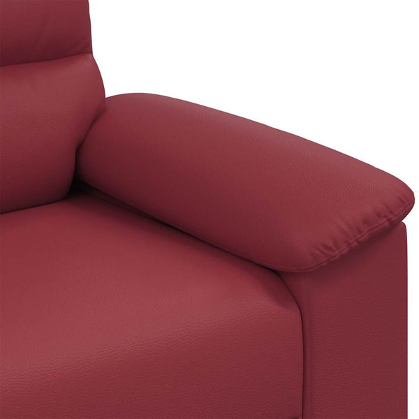 Weinrotes 2-Sitzer Sofa aus Kunstleder