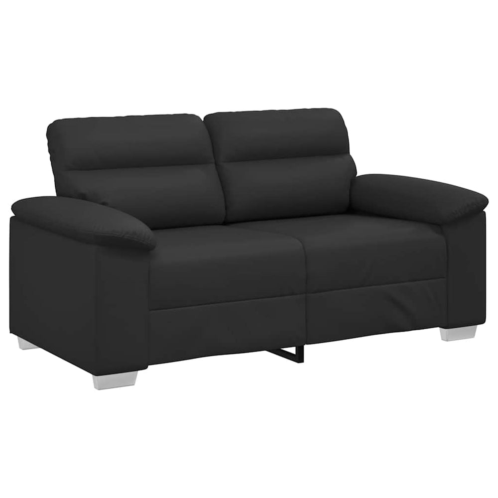 Schwarzes Kunstleder 2-Sitzer Sofa