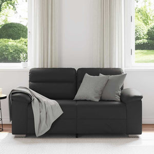 Schwarzes Kunstleder 2-Sitzer Sofa