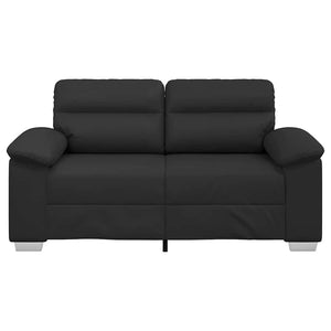 Schwarzes Kunstleder 2-Sitzer Sofa