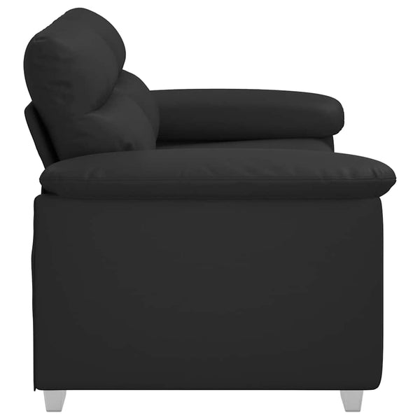 Schwarzes Kunstleder 2-Sitzer Sofa