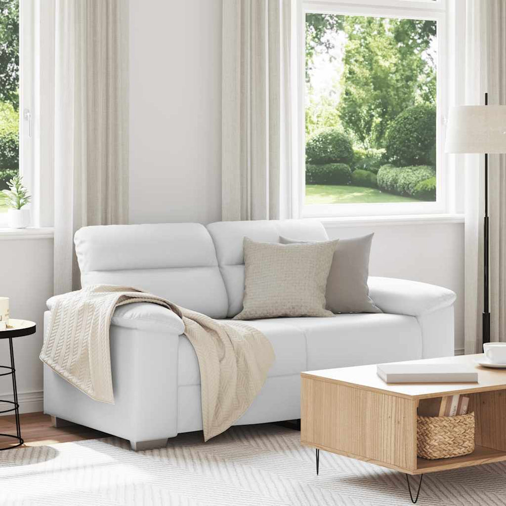 2-Sitzer Sofa Weiß Kunstleder 160 cm