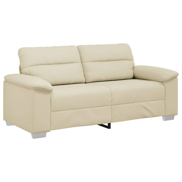 2-Sitzer Sofa Creme Kunstleder 180 cm