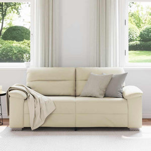 2-Sitzer Sofa Creme Kunstleder 180 cm