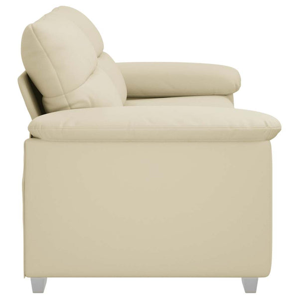 2-Sitzer Sofa Creme Kunstleder 180 cm