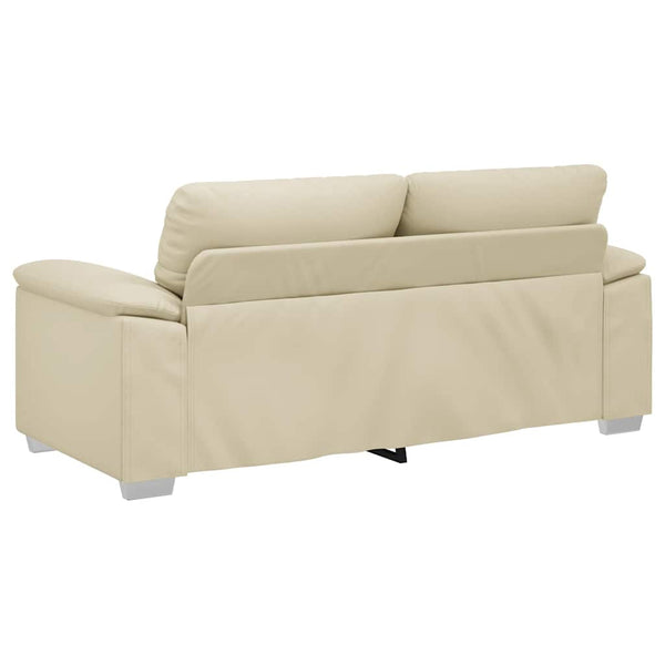 2-Sitzer Sofa Creme Kunstleder 180 cm