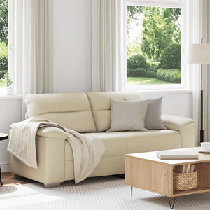 2-Sitzer Sofa Creme Kunstleder 180 cm