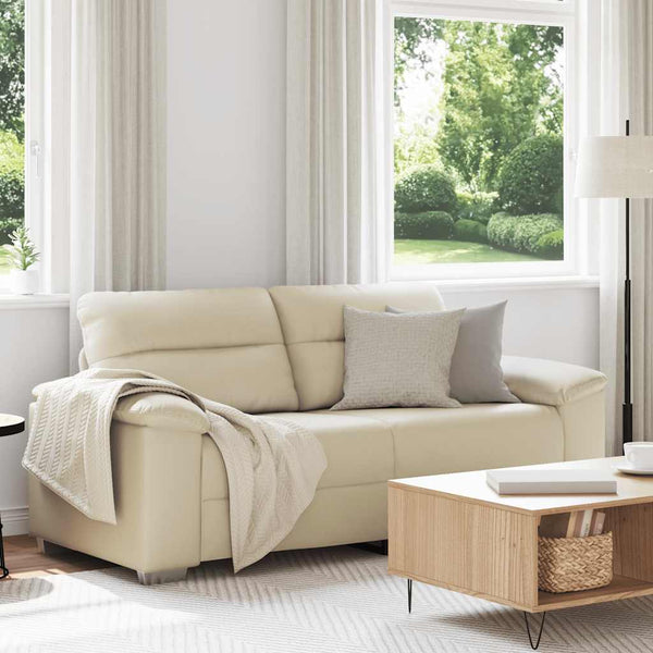2-Sitzer Sofa Creme Kunstleder 180 cm