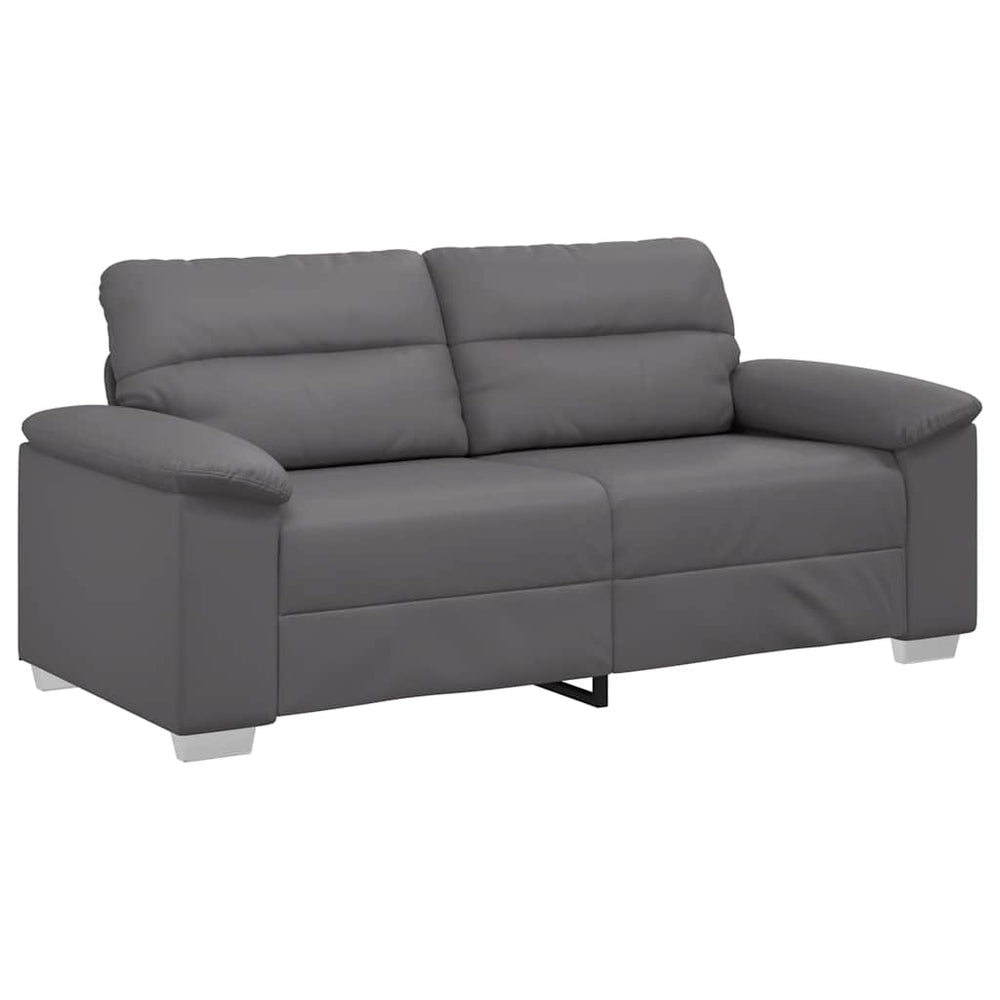2-Sitzer Sofa Grau Kunstleder 180 cm