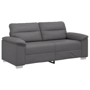 2-Sitzer Sofa Grau Kunstleder 180 cm