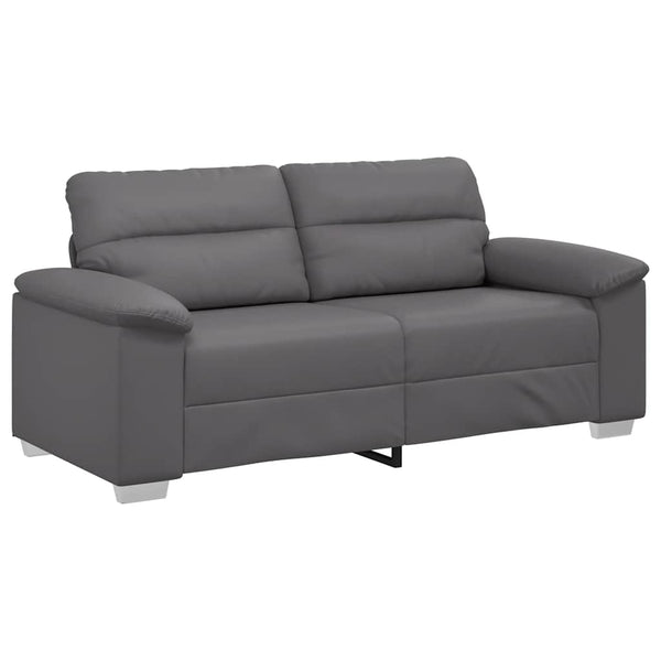 2-Sitzer Sofa Grau Kunstleder 180 cm