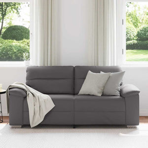 2-Sitzer Sofa Grau Kunstleder 180 cm
