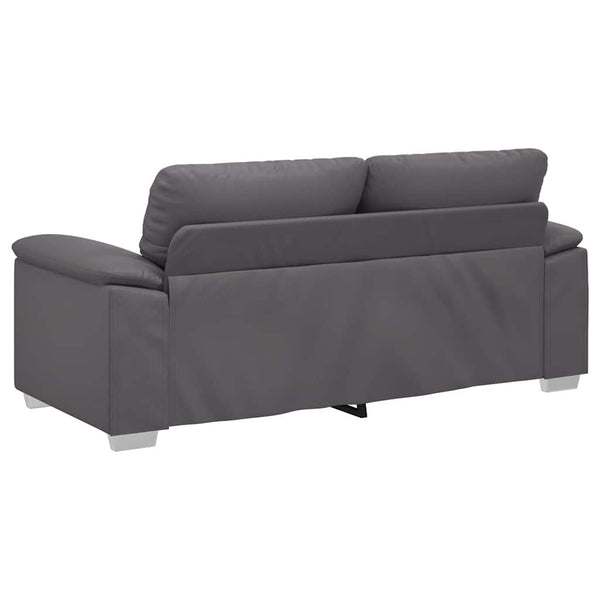 2-Sitzer Sofa Grau Kunstleder 180 cm