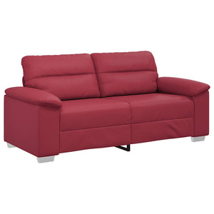 Weinrotes 2-Sitzer Sofa Kunstleder