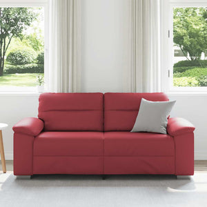 Weinrotes 2-Sitzer Sofa Kunstleder