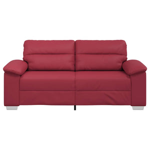 Weinrotes 2-Sitzer Sofa Kunstleder