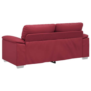 Weinrotes 2-Sitzer Sofa Kunstleder