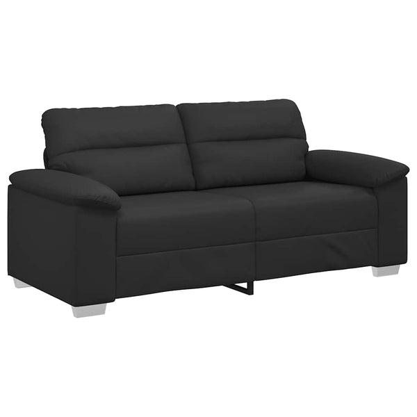 Schwarzes 2-Sitzer Sofa Kunstleder
