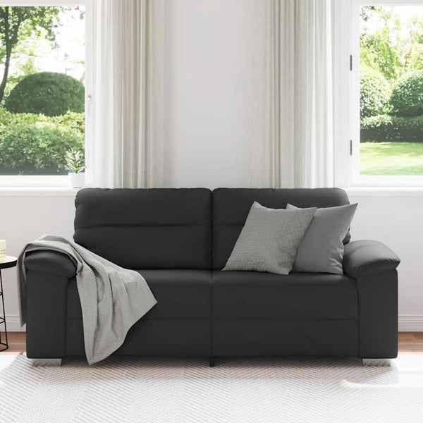 Schwarzes 2-Sitzer Sofa Kunstleder