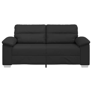 Schwarzes 2-Sitzer Sofa Kunstleder