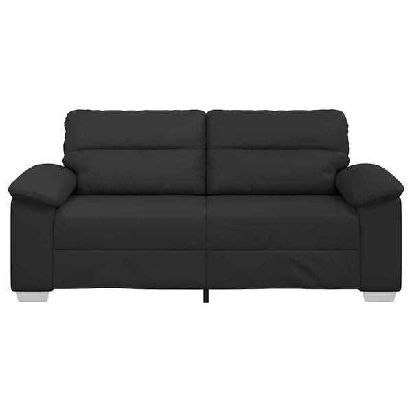 Schwarzes 2-Sitzer Sofa Kunstleder