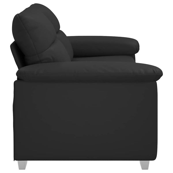 Schwarzes 2-Sitzer Sofa Kunstleder