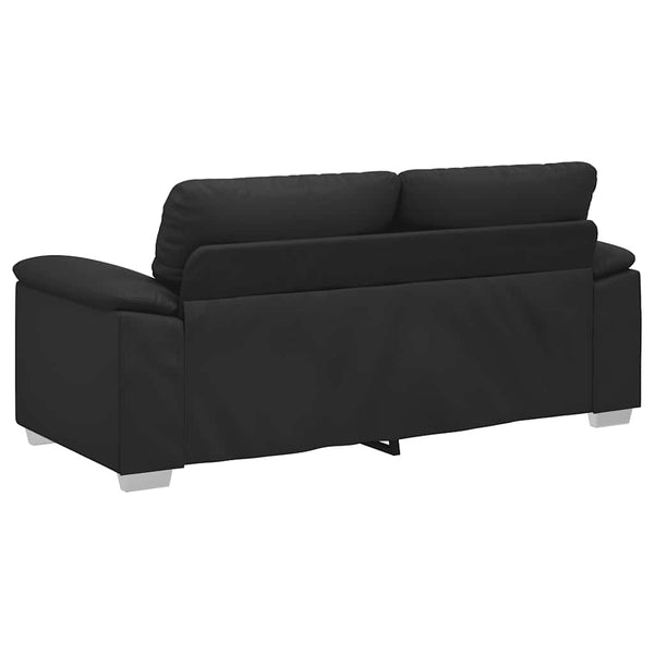 Schwarzes 2-Sitzer Sofa Kunstleder
