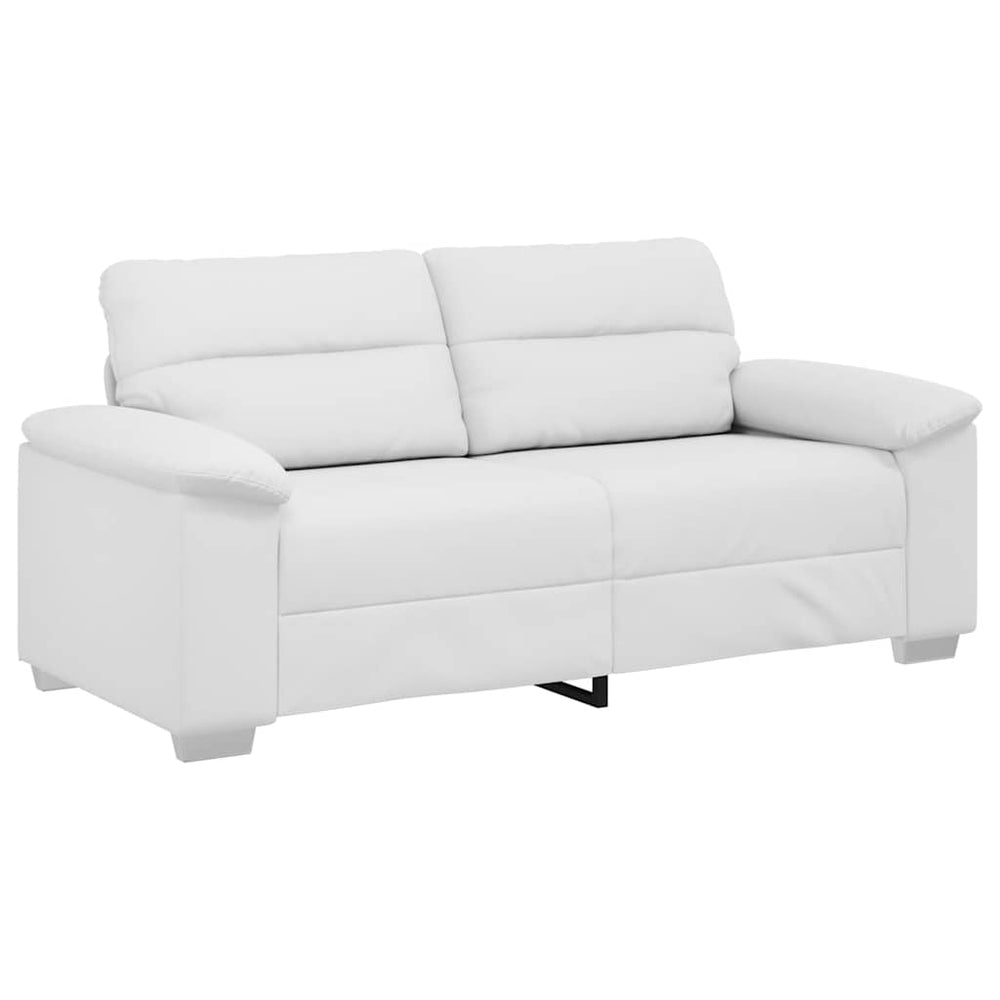 2-Sitzer Sofa Weiß Kunstleder 180 cm