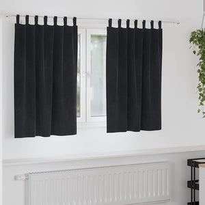 Verdunkelungsvorhänge Schwarz Samt 140x140cm, 2er-Set