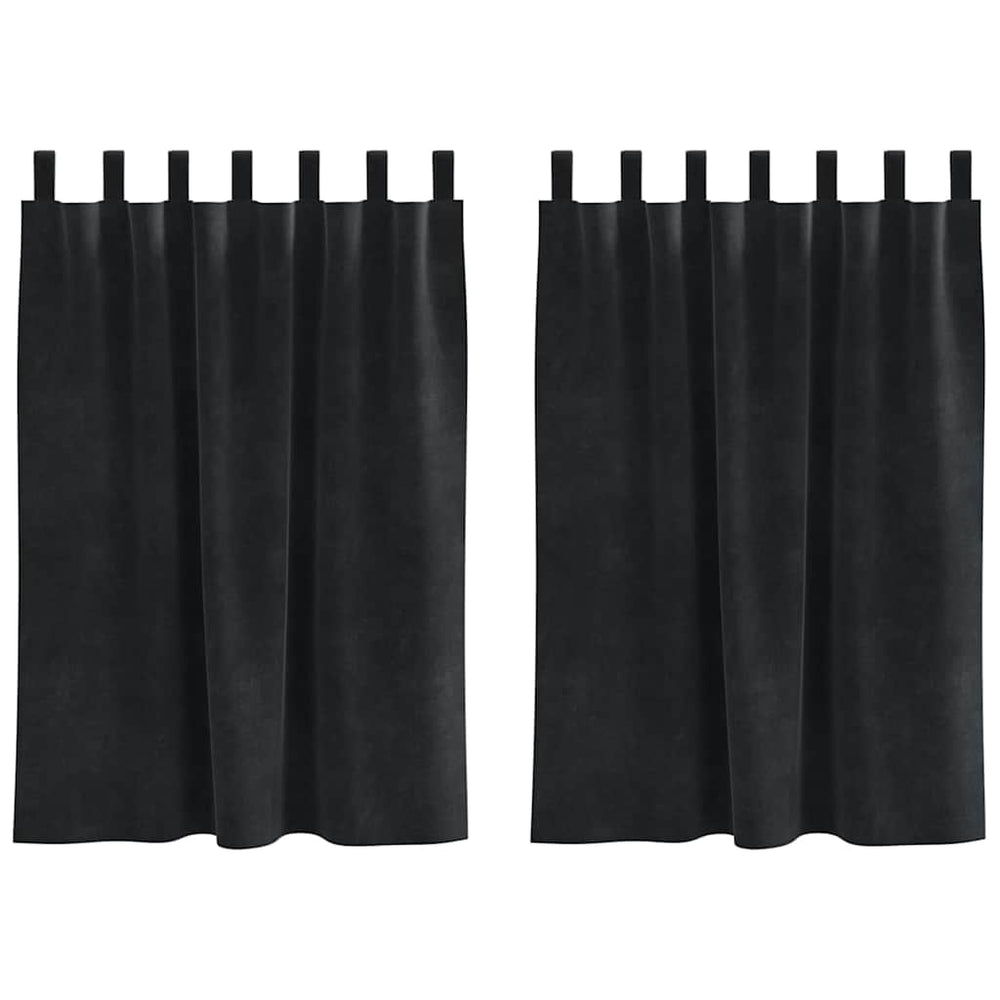 Verdunkelungsvorhänge Schwarz Samt 140x140cm, 2er-Set
