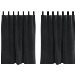 Verdunkelungsvorhänge Schwarz Samt 140x140cm, 2er-Set