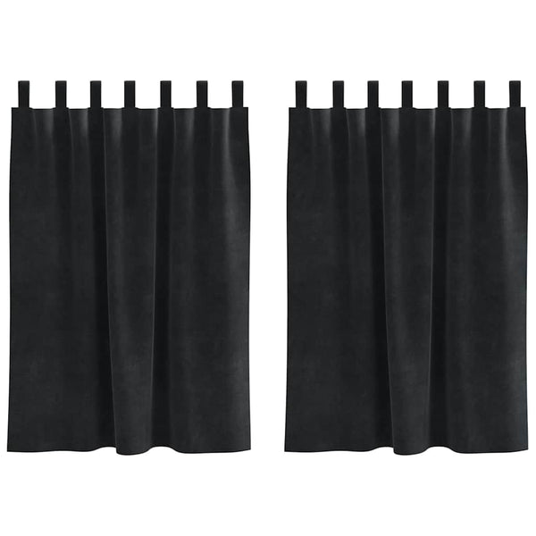 Verdunkelungsvorhänge Schwarz Samt 140x140cm, 2er-Set