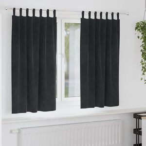 Schwarze Samt Verdunkelungsvorhänge 140x175cm, 2er-Set