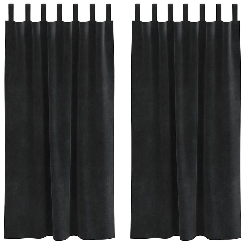 Schwarze Samt Verdunkelungsvorhänge 140x175cm, 2er-Set