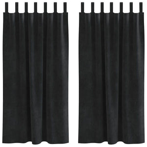 Schwarze Samt Verdunkelungsvorhänge 140x175cm, 2er-Set