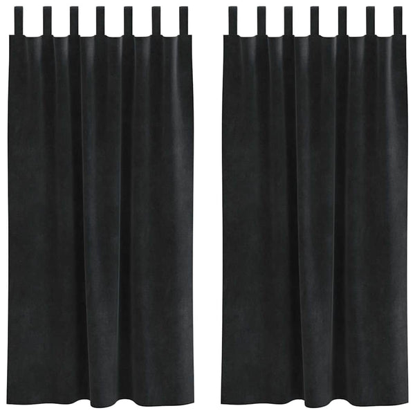 Schwarze Samt Verdunkelungsvorhänge 140x175cm, 2er-Set