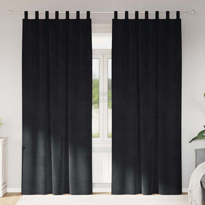 Schwarze Samt Verdunkelungsvorhänge 140x225 cm, 2er-Set