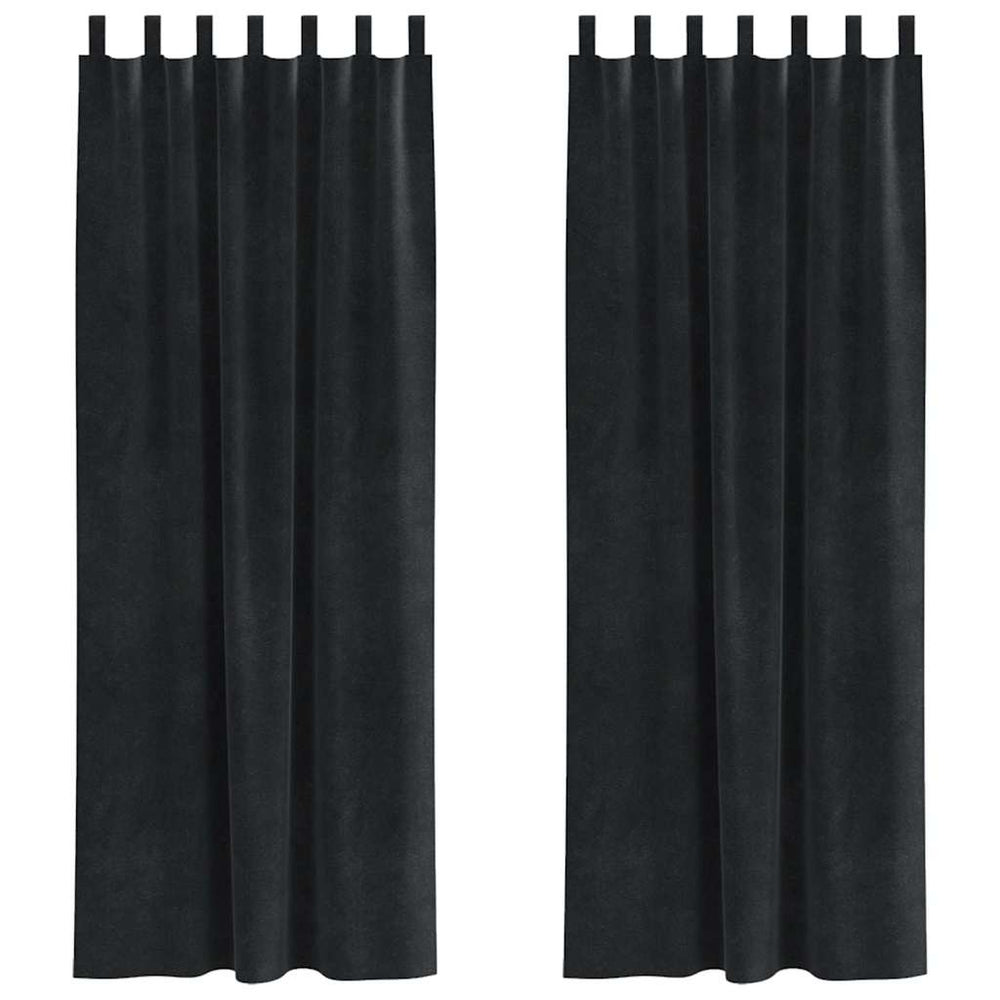 Schwarze Samt Verdunkelungsvorhänge 140x245 cm, 2er-Set